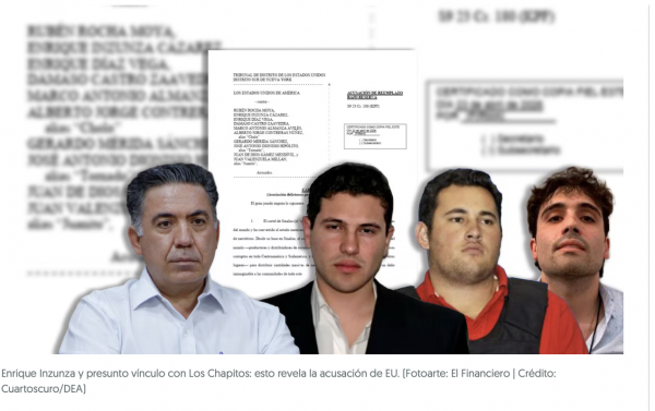 ¿Qué papel tuvo Enrique Inzunza en las reuniones con Los Chapitos, según la acusación de EU?